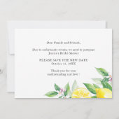 Brautparty ändert das Datum Zitronengrün Einladung (Rückseite)