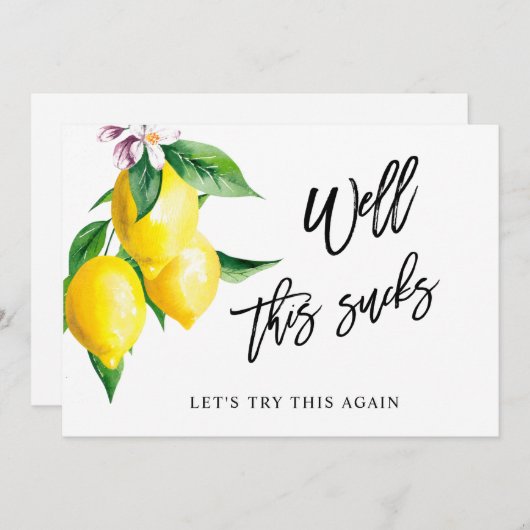 Brautparty ändert das Datum Zitronengrün Einladung (Vorne/Hinten)