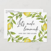 Brautparty ändert das Datum Zitronengrün Postkarte (Vorne/Hinten)