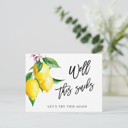 Brautparty ändert das Datum Zitronengrün Postkarte (Stehend Vorderseite)