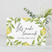 Brautparty Änderung der Pläne Lemons Grüne Einladung (Stehend Vorderseite)