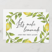 Brautparty Änderung der Pläne Lemons Grüne Einladung (Vorne/Hinten)