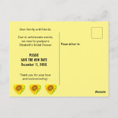Brautparty Änderung der Pläne Sonnenblumen Postkarte (Rückseite)