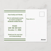 Brautparty-Änderung von Plänen Königin Anne's Lace Postkarte (Rückseite)