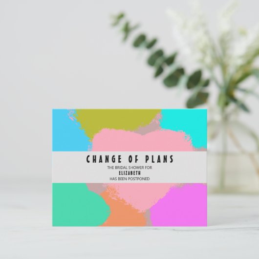 Brautparty-Änderung von Planungsherzen Postkarte (Stehend Vorderseite)