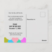 Brautparty-Änderung von Planungsherzen Postkarte (Rückseite)