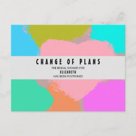 Brautparty-Änderung von Planungsherzen Postkarte