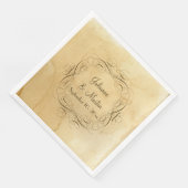 Brautparty Antike Vintage Kalligraphie Wirbel Serviette (Ecke)