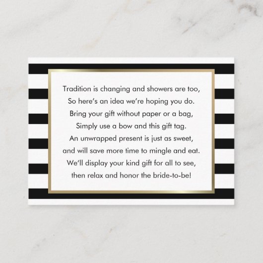 Brautparty-Anzeigetafel und -Tag Begleitkarte (Rückseite)