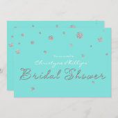 BRAUTPARTY Aqua Blue Silver Glitzer Moderne Karte (Vorne/Hinten)