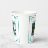 Brautparty Aqua Foto Pappbecher (Links)