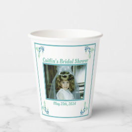 Brautparty Aqua Foto Pappbecher