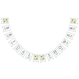 Brautparty Aqua, gelbe Blumen Hochzeit Blumen Wimpelkette