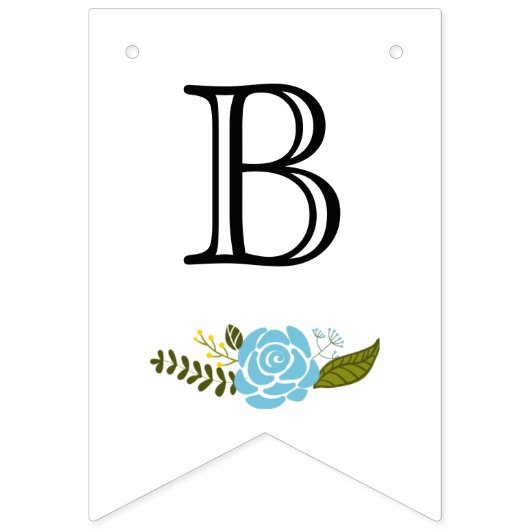 Brautparty Aqua, gelbe Blumen Hochzeit Blumen Wimpelkette (Zweite Fahne)