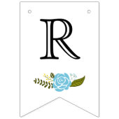 Brautparty Aqua, gelbe Blumen Hochzeit Blumen Wimpelkette (Dritte Fahne)