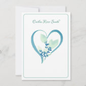 Brautparty, Aqua-Kontur Wasserfarbe Einladung (Rückseite)