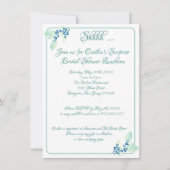 Brautparty, Aqua-Kontur Wasserfarbe Einladung (Vorderseite)