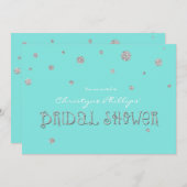 BRAUTPARTY Aqua & Silver Glitzer Moderne Karte (Vorne/Hinten)