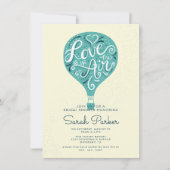 Brautparty Aquamariner Heißluftballon Einladung (Vorderseite)