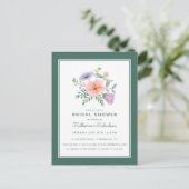 Brautparty | Aquarell Blume Bouquet Postkarte (Stehend Vorderseite)