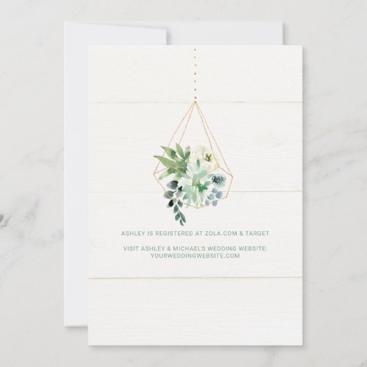 Brautparty Aquarell Kulturelle Grünanlagen Einladung (Rückseite)