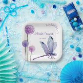 Brautparty Aquarell Lila Blumen Papierpla Pappteller (Party)