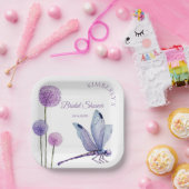 Brautparty Aquarell Lila Blumen Papierpla Pappteller (Party)