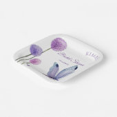 Brautparty Aquarell Lila Blumen Papierpla Pappteller (Gewinkelt)