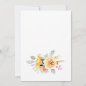 Brautparty Aquarellblume Dankeschön Karte (Rückseite)