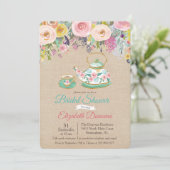 Brautparty Aquarellblume Einladung (Stehend Vorderseite)