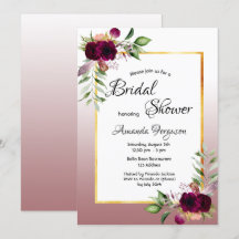 Brautparty Aquarellblumen Zimt Rose