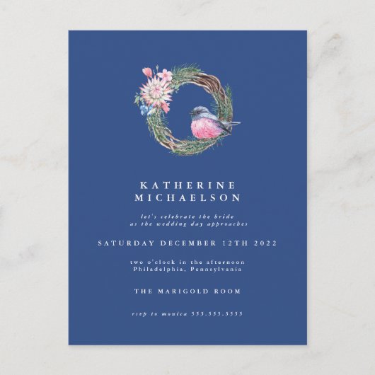 Brautparty | Aquareller Winter Sparath Postkarte (Vorderseite)