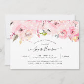 Brautparty, Aquarellfarben, Blass Pink Einladung (Vorderseite)