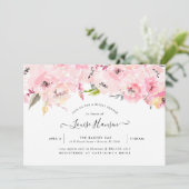 Brautparty, Aquarellfarben, Blass Pink Einladung (Stehend Vorderseite)