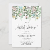 Brautparty, Aquarellfarben, Blume der Hütte Einladung (Vorderseite)