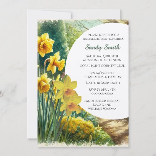 Brautparty Aquarellfarben Einladung (Vorderseite)