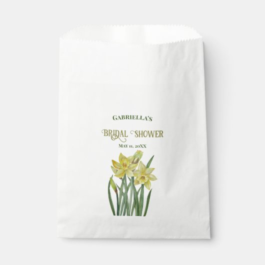 Brautparty Aquarellfarben Gelbe Daffodien F Geschenktütchen (Vorderseite)
