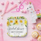 Brautparty "Aquarellfarben" und "Gelbe Blumen" Pappteller (Party)