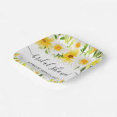 Brautparty "Aquarellfarben" und "Gelbe Blumen" Pappteller (Gewinkelt)