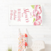 Brautparty | Aquarellfarbene rosa Peonies Banner (Insitu)