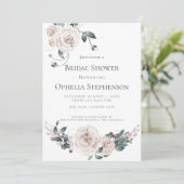 Brautparty | Aquarellfarbene Rose Ankündigung (Stehend Vorderseite)