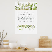 Brautparty Aquarellgrün Willkommen Poster (Küche)