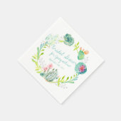 Brautparty Aquarellkaktus Sukkulente Wüste Serviette (Ecke)