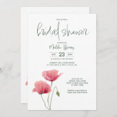 Brautparty | Aquarellmücken Einladung (Vorne/Hinten)