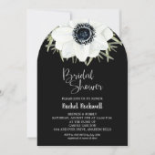 Brautparty-Arche für Schwarz-weiße Blume Einladung (Vorderseite)