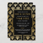 Brautparty Art Deco Black and Gold Party der 1920e Einladung (Vorne/Hinten)