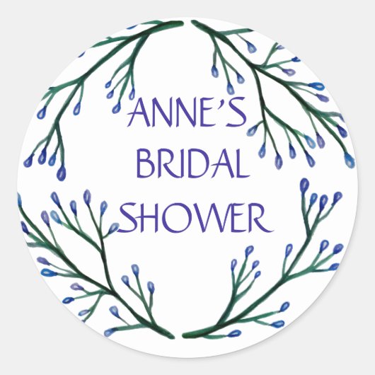 Brautparty-Aufkleber, botanische Elemente Runder Aufkleber (Vorderseite)