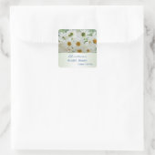 Brautparty-Aufkleber für weiße Blume Quadratischer Aufkleber (Tasche)