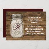 Brautparty aus Barnholzholz Einladung (Vorne/Hinten)