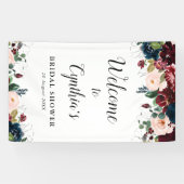 Brautparty aus Bordeaux und Marineblau Banner (Horizontal)